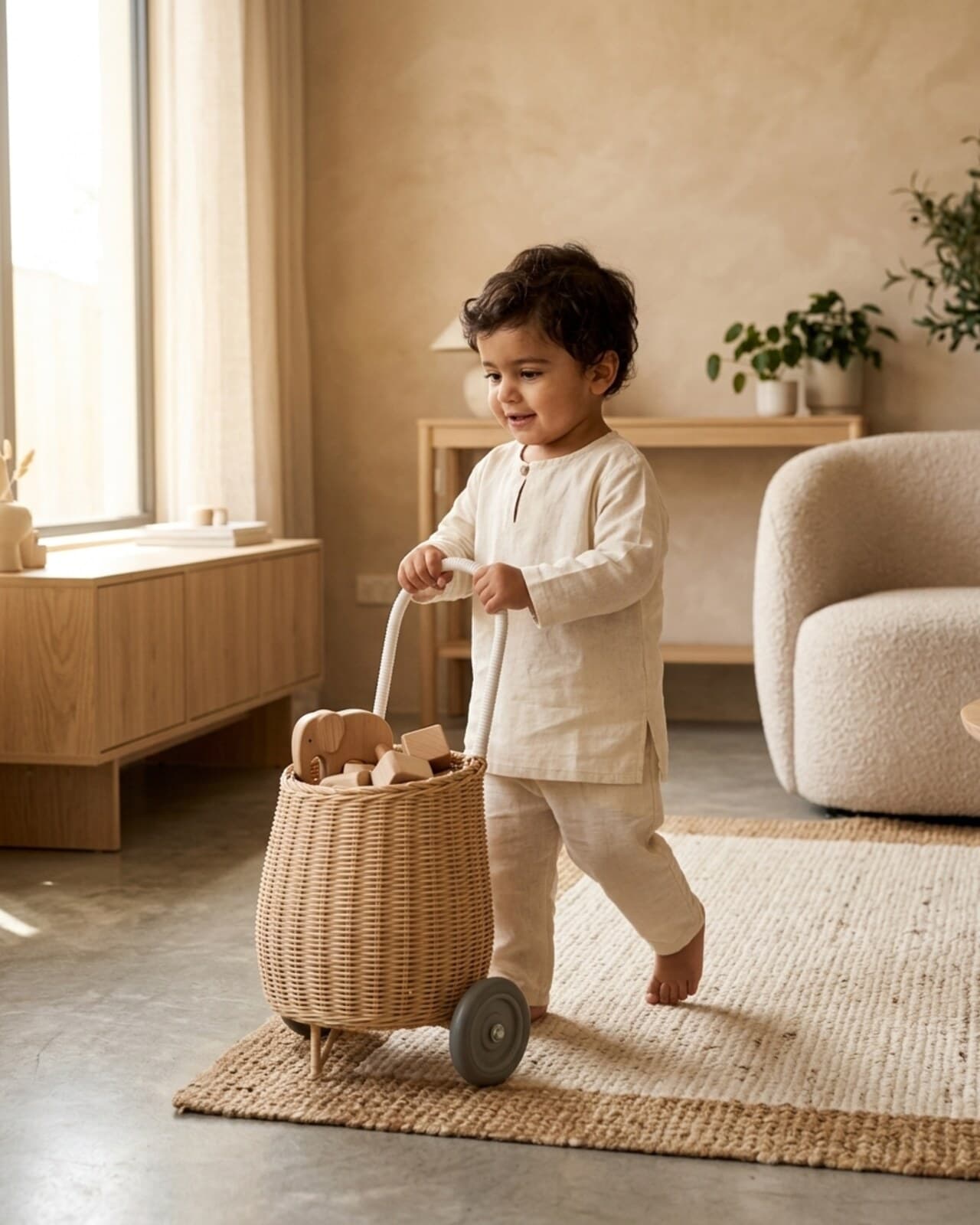 Olli Ella Rattan Luggy Basket