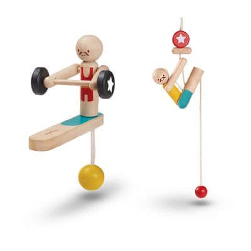 Weightlifting and Rope Climbing Acrobat