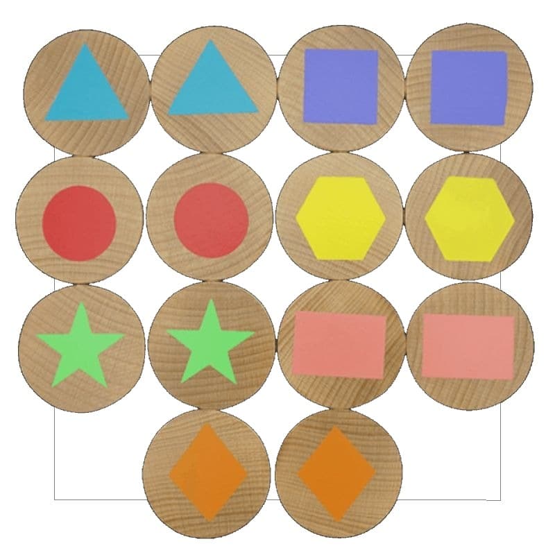 Shapes Wooden Matching Pairs