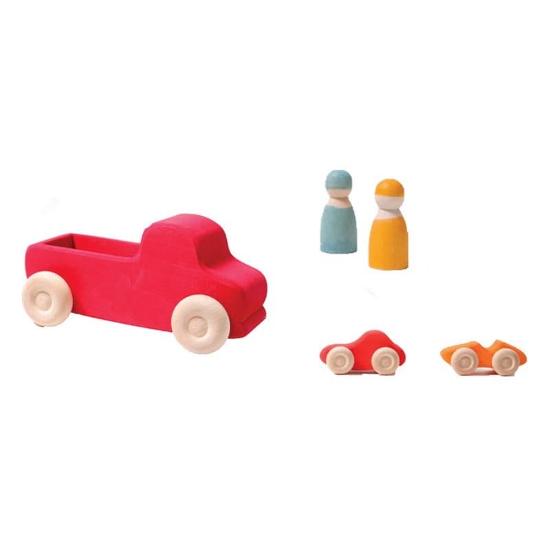 Truck with Wooden Cars and Friends