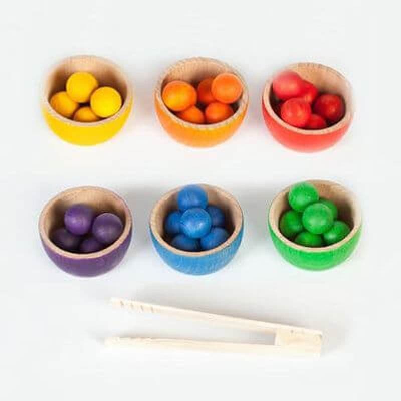 Bowls & Marbles - with tongs