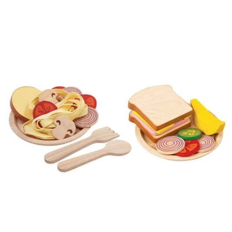Spaghetti and Sandwich Meal