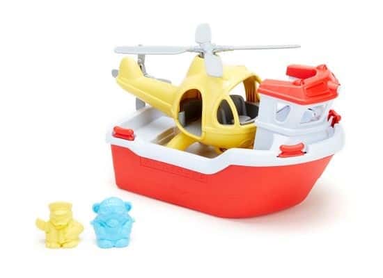 Rescue Boat and Helicopter (Green Toys)